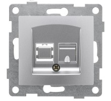 Bravo Розетка компьютерная RJ45, одинарная, СУ, серебро  С10К1-004  GUSI Electric