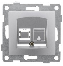 Bravo Розетка компьютерная RJ45, одинарная, СУ, серебро  С10К1-004  GUSI Electric