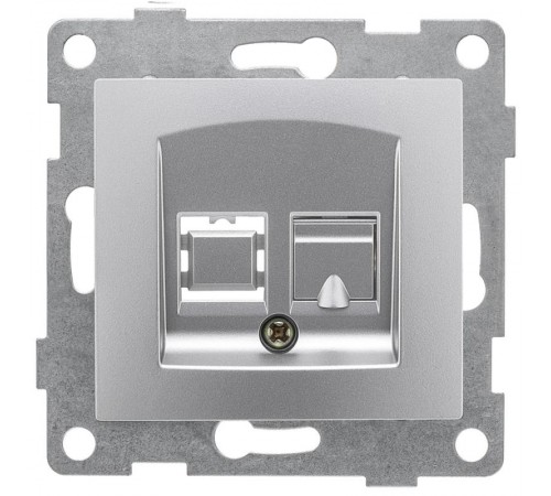 Bravo Розетка компьютерная RJ45, одинарная, СУ, серебро  С10К1-004  GUSI Electric