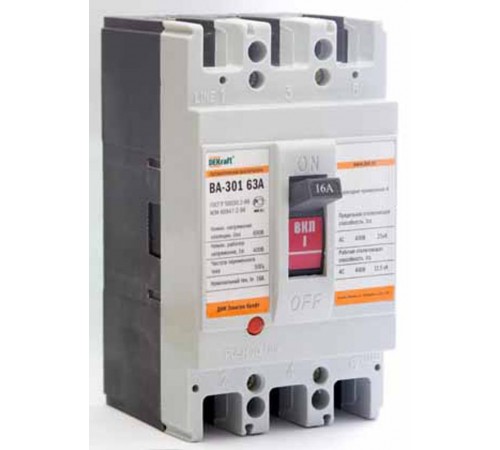 Силовой авт. выкл. 3P 25А ВА-301 25кА   21002DEK  DEKraft