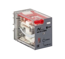 Реле промежуточное с кнопкой и мех. Индикацией RPAt 22/4 5A 230В AC EKF AVERES  rpat-22-4-230AC  EKF