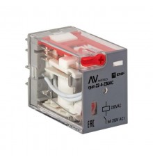 Реле промежуточное с кнопкой и мех. Индикацией RPAt 22/4 5A 230В AC EKF AVERES  rpat-22-4-230AC  EKF