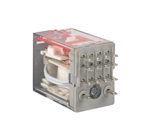 Реле промежуточное с кнопкой и мех. Индикацией RPAt 22/4 5A 230В AC EKF AVERES  rpat-22-4-230AC  EKF