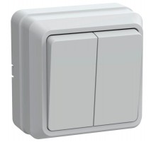 ОКТАВА белый ВС20-2-0-ОБ Выключатель 2-клавишный О/У 10А ВС20-2-0-ОБ  EVO20-K01-10-DC  GENERICA
