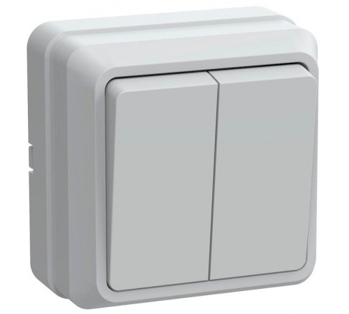 ОКТАВА белый ВС20-2-0-ОБ Выключатель 2-клавишный О/У 10А ВС20-2-0-ОБ  EVO20-K01-10-DC  GENERICA