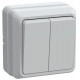 ОКТАВА белый ВС20-2-0-ОБ Выключатель 2-клавишный О/У 10А ВС20-2-0-ОБ  EVO20-K01-10-DC  GENERICA
