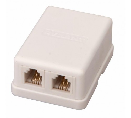 Розетка телефонная - 2 6P-4C  03-0002  REXANT