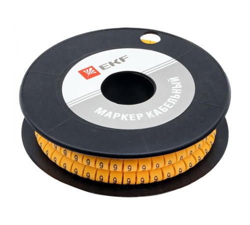 Маркер-кабельный 2,5кв.мм "9" (1000шт.) (ЕС-1) EKF PROxima  plc-KM-2.5-9  EKF