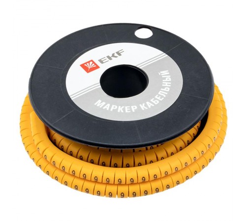 Маркер-кабельный 2,5кв.мм "9" (1000шт.) (ЕС-1) EKF PROxima  plc-KM-2.5-9  EKF