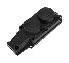Розетка (колодка) штепсельная двухместная влагозащищенная 2P+PE 230V, 16 А, IP44 каучук  111-112-4  PROconnect