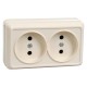 ОКТАВА кремовый Розетка 2-местная О/У б/з 10А РС22-2-ОКм  ERO20-K33-10-DC  GENERICA