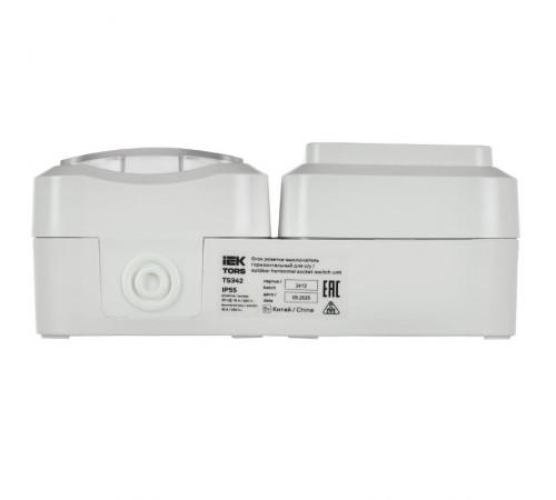 TORS Блок розетка + выключ. гор. 16А IP55 TS342 белый  TS-G10-6-55-V-K01  IEK
