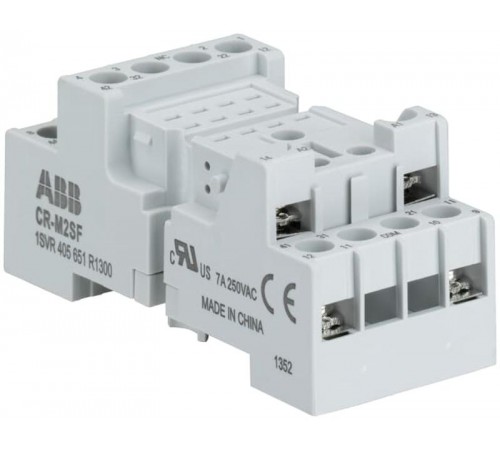 Цоколь CR-M2SF (стандартный) для реле CR-M 2ПК, вилочный зажим1SVR405651R1300 ABB