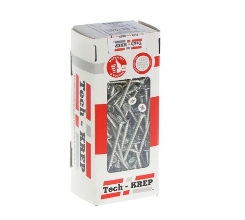 Саморезы универсальные 50х4,5 мм (200 шт) оцинкованные - коробка с окном ( 0,678 кг)  102193  Tech-KREP