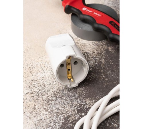 Штепсельное гнездо с заземлением белое 16А 250 В Proxima  ASG16-10-r  EKF