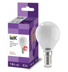Лампа светодиодная G45 шар матовая 7Вт 230В 3000К E14 серия 360°  LLF-G45-7-230-30-E14-FR  IEK