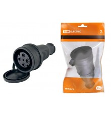 Разъем с заглушкой каучук 3Р+РЕ 32А 380В IP44  SQ0612-0007  TDM