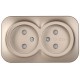 GLORY Розетка 2-местная без з/к с з/ш о/у 10А РСш22-2-ХШм шампань матовый  ERH23-K37M-10  IEK
