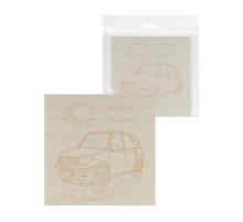 Доска для выжигания, Автомобиль, 150х150 мм, 1 шт., пакет,  SQ1025-1102  TDM