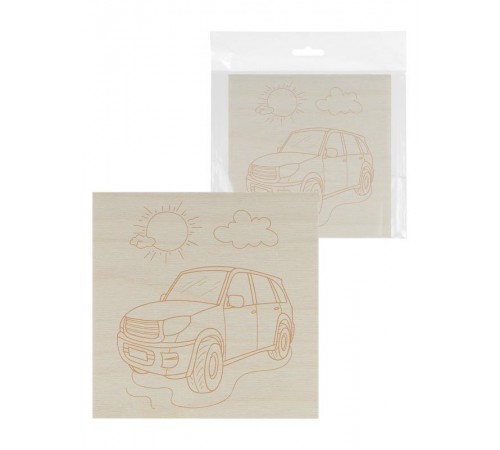 Доска для выжигания, Автомобиль, 150х150 мм, 1 шт., пакет,  SQ1025-1102  TDM