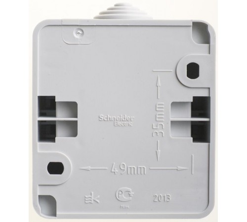 Этюд Серый О/У Выключатель 1-клавишный с подсветкой IP44  BA10-045C  SE