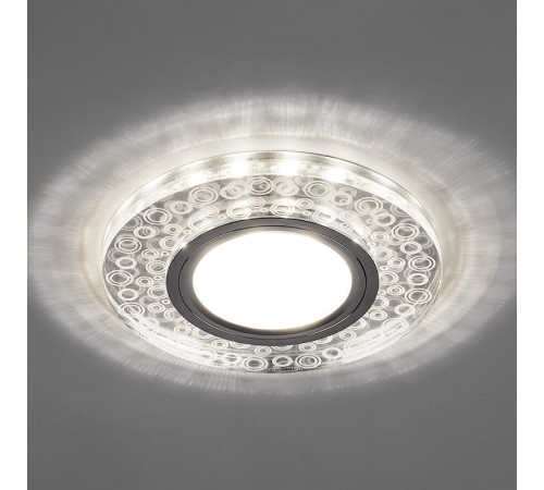 Светильник точечный встраиваемый под лампу, с LED подсветкой CD961 15LED*2835SMD 4000K, MR16 50W G5.3, прозрачный, хром  32994  FERON