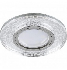 Светильник точечный встраиваемый под лампу, с LED подсветкой CD961 15LED*2835SMD 4000K, MR16 50W G5.3, прозрачный, хром  32994  FERON