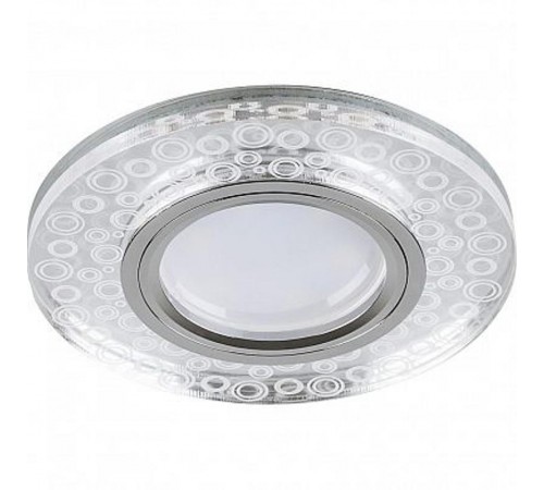 Светильник точечный встраиваемый под лампу, с LED подсветкой CD961 15LED*2835SMD 4000K, MR16 50W G5.3, прозрачный, хром  32994  FERON