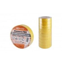 Изолента ПВХ профессиональная 0,18х19мм Желтая 20м  SQ0526-0062  TDM