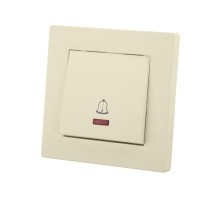Кнопка звонка с подсветкой 6А сл. кость "Сенеж"   SQ1816-0121  TDM