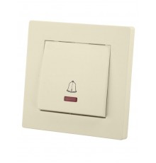 Кнопка звонка с подсветкой 6А сл. кость "Сенеж"   SQ1816-0121  TDM