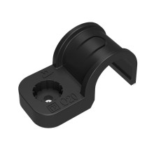 Крепеж-скоба пластиковая односторонняя для прямого монтажа атмосферостойкая черная в гофроящике d20 мм (600шт/кор)  PR13.02548  Промрукав