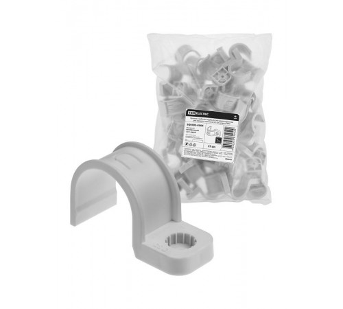 Крепеж-скоба для трубы 32 мм односторонняя для прямого монтажа (25 шт.) серая   SQ0405-6004  TDM