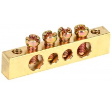 Шина PEN "земля-ноль" 6х9мм 4/2 (4группы/креп по краям)  YNN11-04-100  IEK