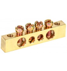 Шина PEN "земля-ноль" 6х9мм 4/2 (4группы/креп по краям)  YNN11-04-100  IEK