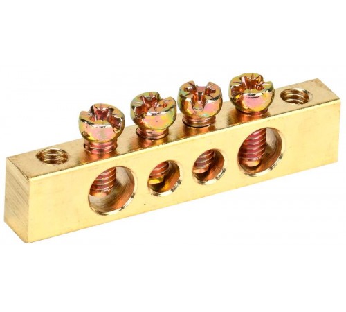 Шина PEN "земля-ноль" 6х9мм 4/2 (4группы/креп по краям)  YNN11-04-100  IEK