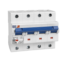 Выключатель автоматический четырехполюсный (3п+N) OptiDin BM125 100А D 15кА (BM125-4ND100-14ln-УХЛ3)  138605  КЭАЗ