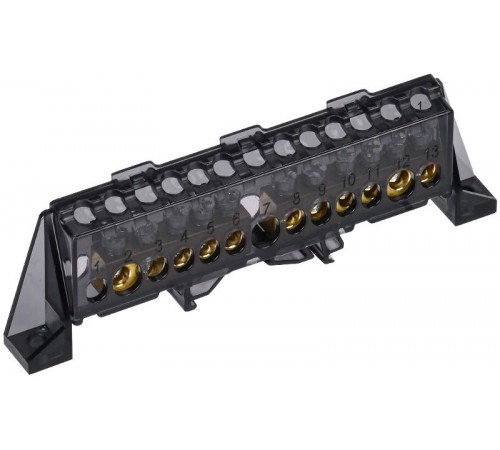 TEKFOR Шина N "ноль" в комбинированном DIN-изоляторе "Стойка" 8х12-(5+6)-Ч  TF-NN20-56-DP-K02  IEK