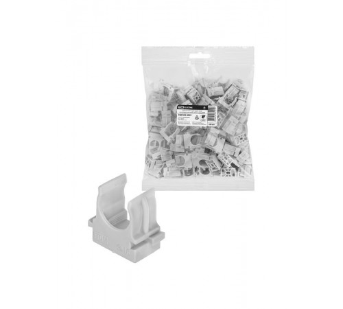 Крепеж-клипса для трубы 16 мм для прямого монтажа (100 шт.) серая  SQ0405-8001  TDM