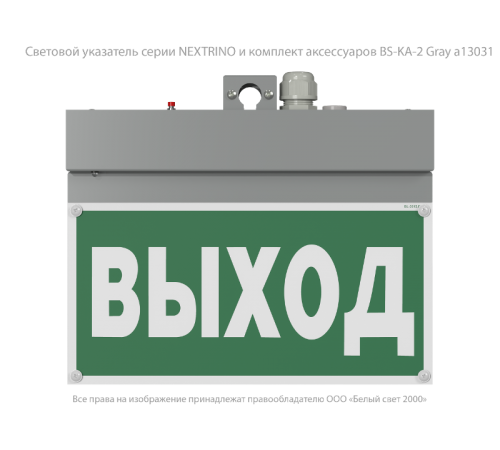 Световой указатель аварийного освещения BS-NEXTRINO-71-S1-INEXI3 Gray  a15512  Белый свет