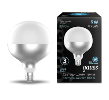 Лампа светодиодная LED Filament G125-DC Mirror-Milky E27 9W 890lm 4000K 125*178mm 1/10  1014802209  Gauss