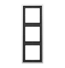 Рамка для вертикальной и горизонтальной установки, 3 поста; металл; алюминий; Aluminium  AL2983  Jung