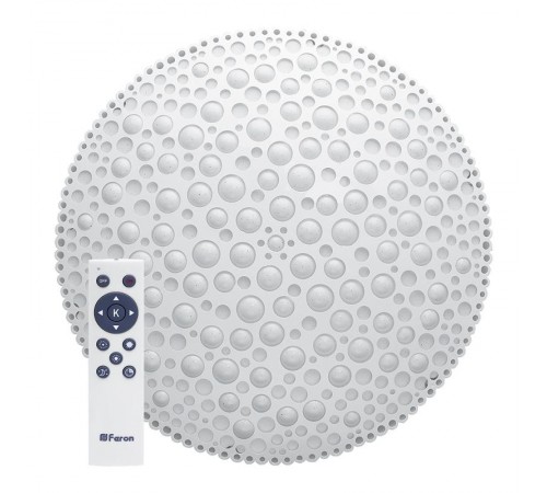 Светильник светодиодный декоративный бытовой накл. с пультом AL3389 тарелка 72W 3000К-6000K белый  41234  Feron