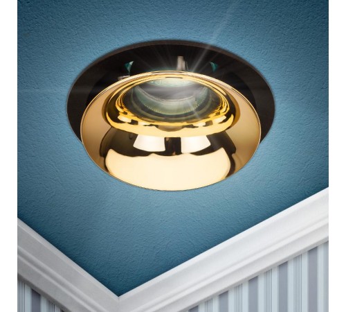 Cветильник встраиваемый декоративный KL103 BK/GD MR16 GU5.3 черный золото  Б0056357  ЭРА