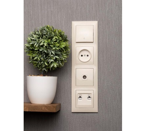 Валенсия рамка 4-местная кремовая EKF PROxima   EWM-G-304-20   EKF