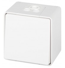 Выключатель 1-клавишный ЭРА Эксперт 11-1501-01 IP55, 10АХ-250В, ОУ, Белый  Б0063250  ЭРА