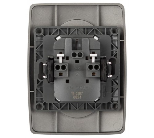 Розетка ЭРА Серия 12 12-2107-16 , 2X2P, 16А-250В, титан   Б0065644  ЭРА