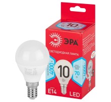 Лампа светодиодная LED P45-10W-840-E14 R (диод, шар, 10Вт, нейтр, E14)  Б0050233  ЭРА