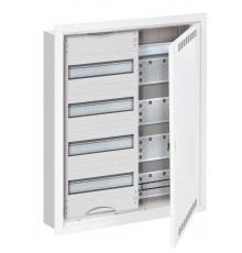 Шкаф 48М в нишу с медиапанелями 684х560х120 с расстоянием между DIN-рейками 125 мм и самозажимными клеммами N/PE и дверью с вент. отверстиями U42MML 