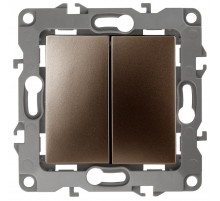 Переключатель ЭРА Серия 12 12-1112-13 перекрёстный двойной, 10АХ-250В, бронза   Б0065264  ЭРА